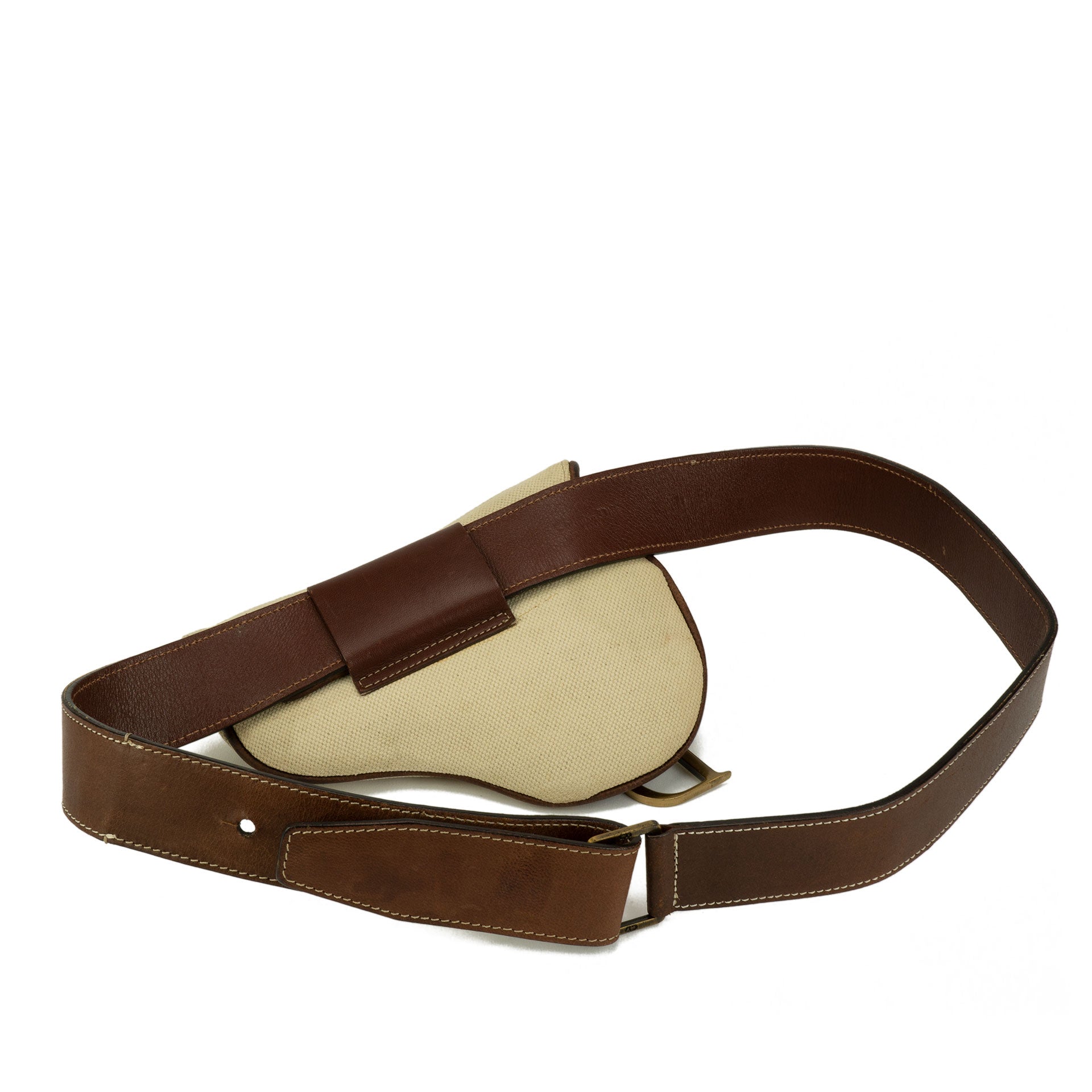 Dior Brown Leather Saddle Pochette Belt Bag Flesh Pony-style calfskin  ref.963200 - Joli Closet
