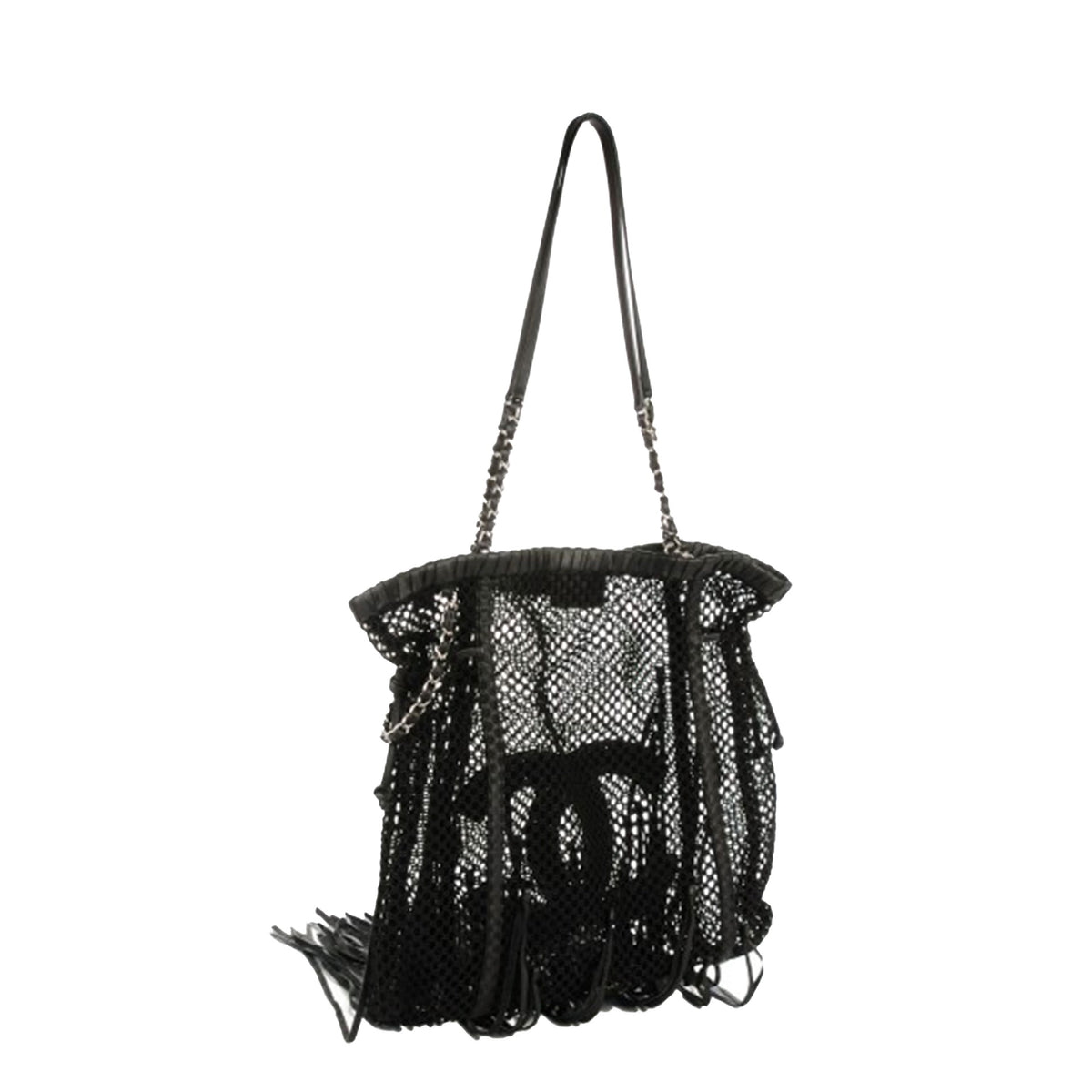 Chanel Limited Edition Resort 2011 Black Fringe Mesh Tote Bag – OPA Vintage