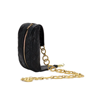 Chanel Black Lamb Quilted Medallion Fanny