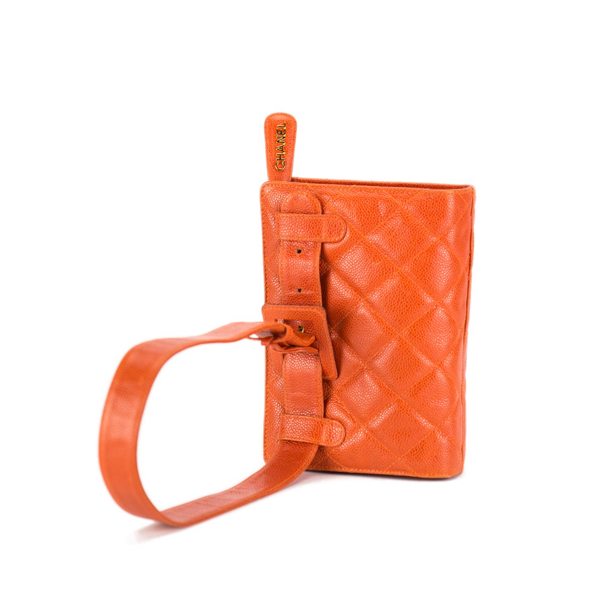 Chanel Orange Caviar Quilted Fanny