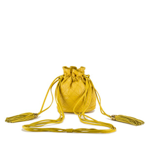 Chanel Yellow Lamb Mini Drawstring Bag