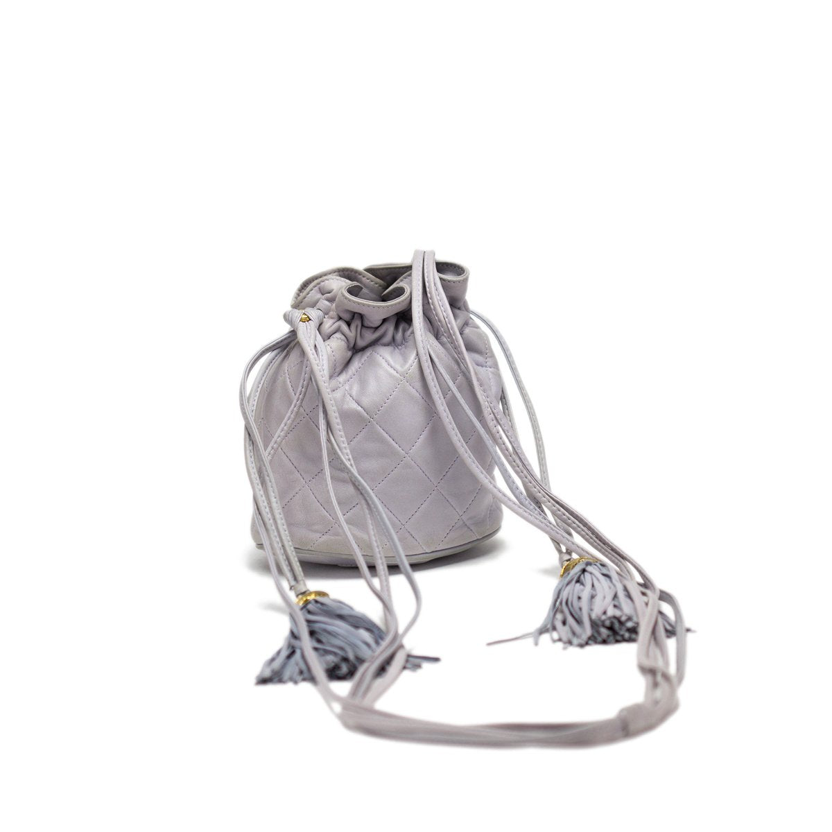 Chanel Periwinkle Lamb Skin Mini Drawstring Tote Bag – House of Carver