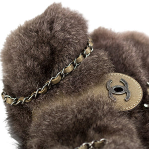 Chanel Large Vintage Brown Fur Crossbody Flap