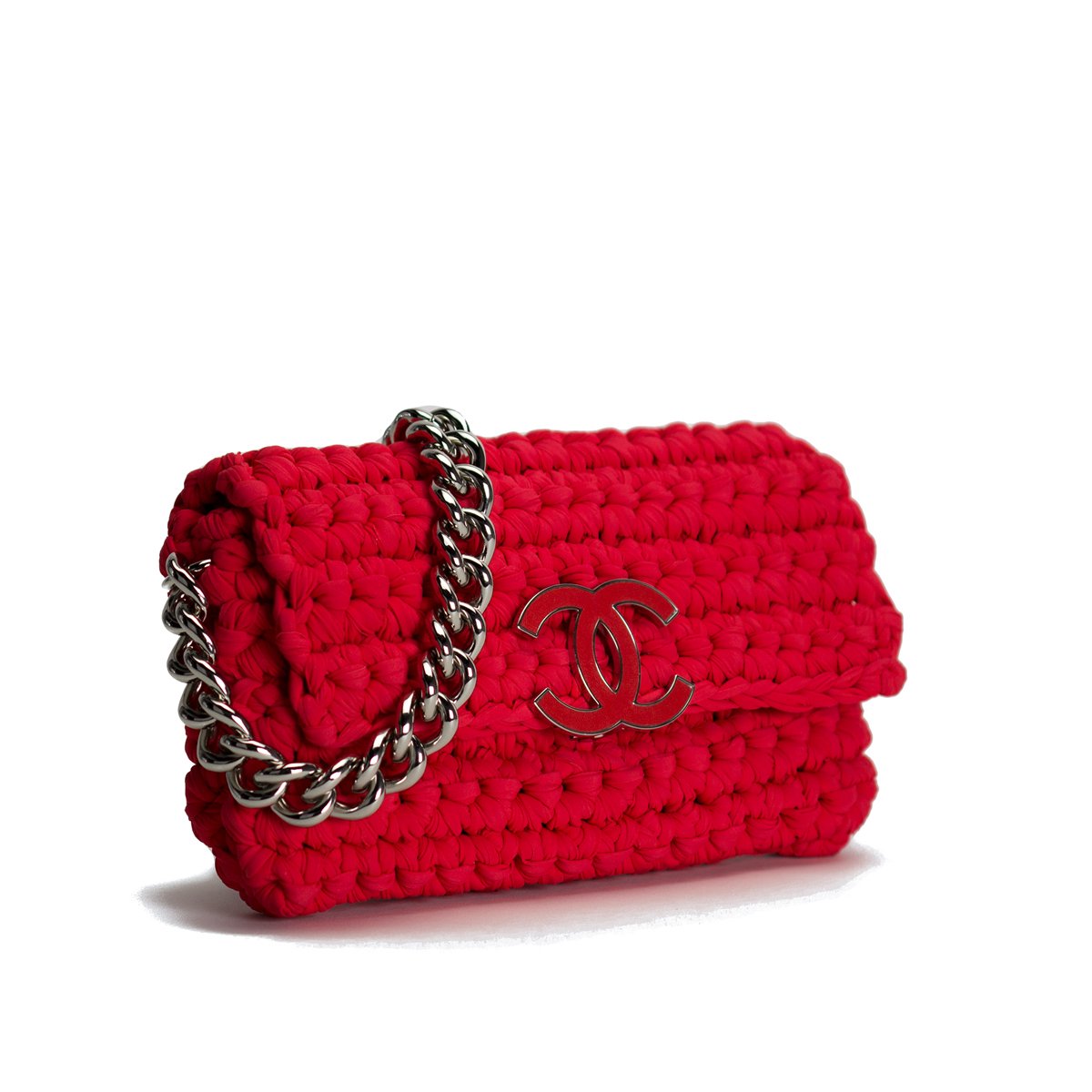 Chanel Red Cruise Crochet Logo Flap Bag – House of Carver