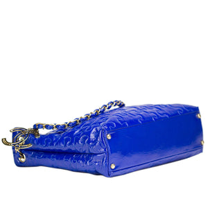 Chanel Blue Patent Puzzle Medium Tote Bag