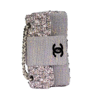 Chanel Grey Periwinkle Confetti Classic Tweed Flap