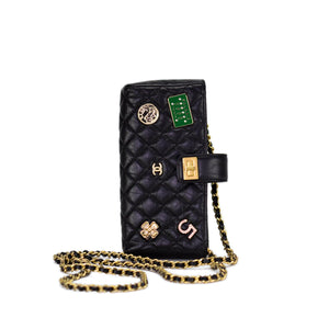 Chanel Quilted Lambskin Charm Crossbody Clutch