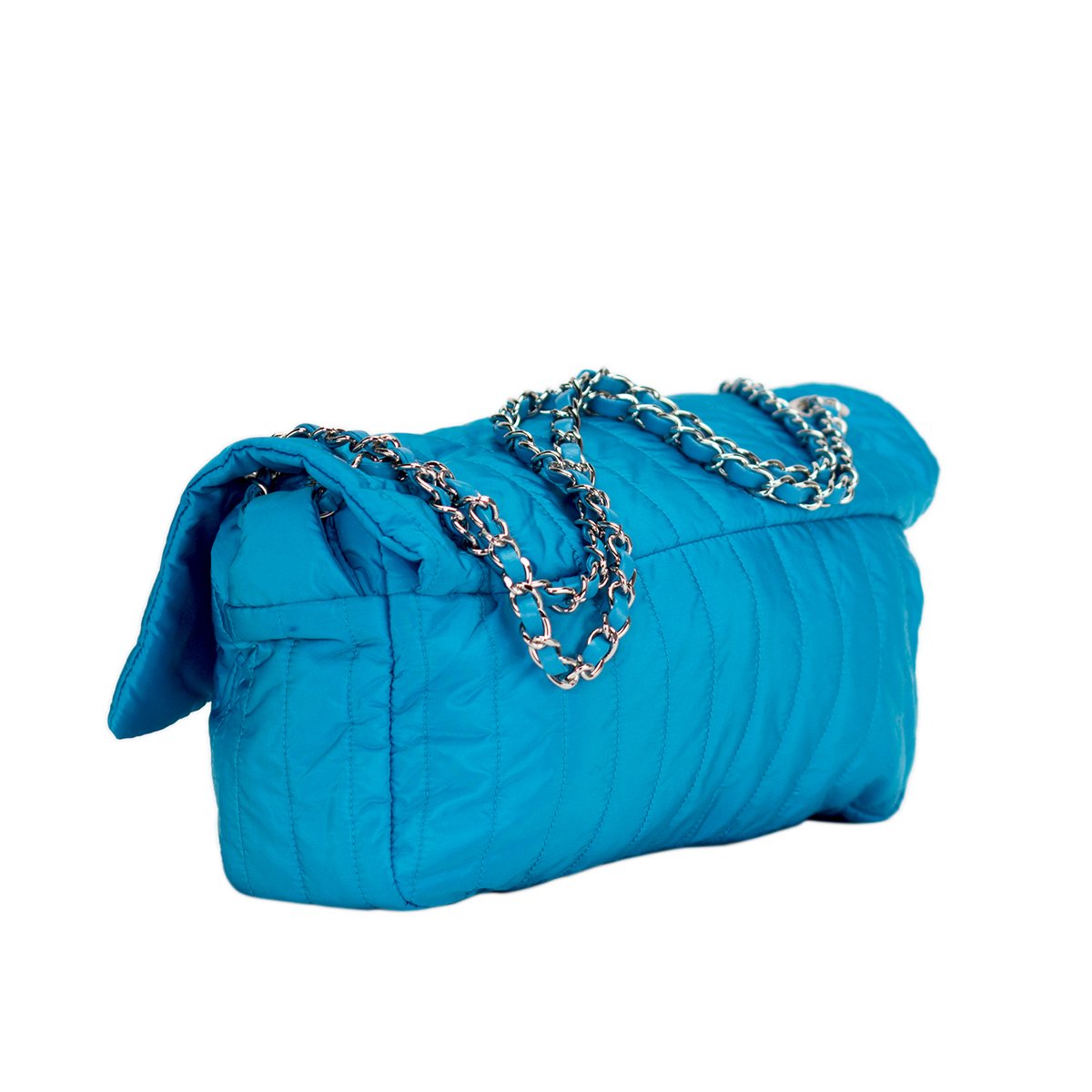 Chanel Microfiber Turquoise Classic Flap Bag