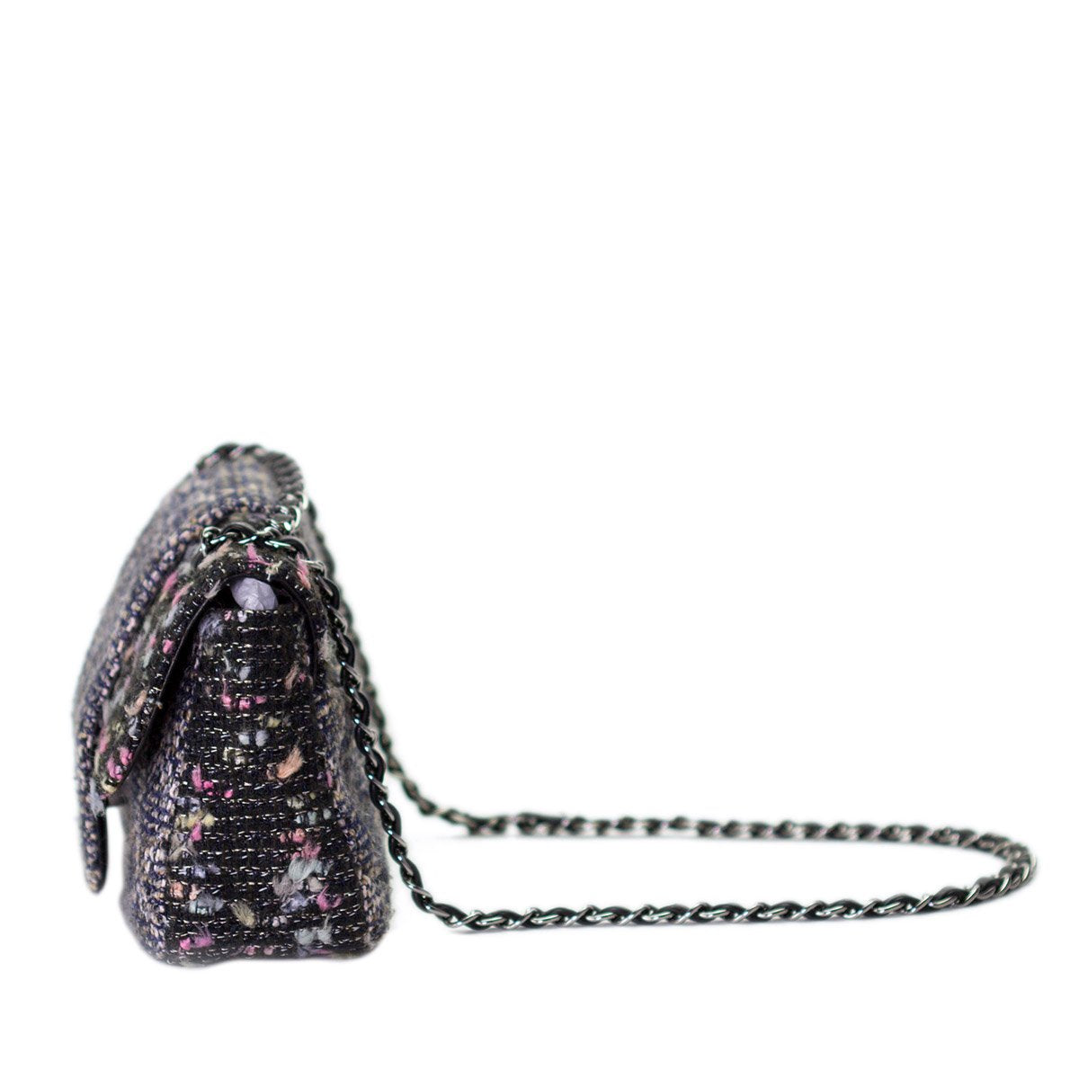 Chanel Charcoal Ultra Grey Confetti Fantasy Tweed Classic Flap Bag
