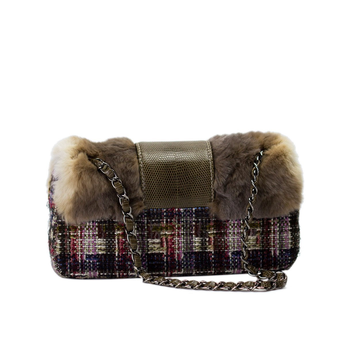 Chanel Fur and Tweed Exotic Classic Small Flap