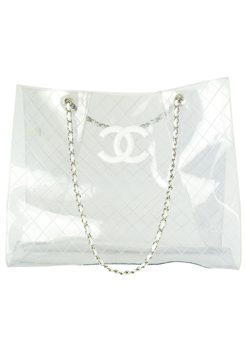 Chanel Transparent and Lambskin Leather Naked XXXL Tote – House of Carver