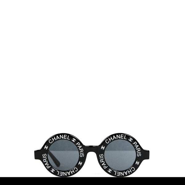 Vintage 1993 Iconic CHANEL PARIS Lens Round Black Sunglasses