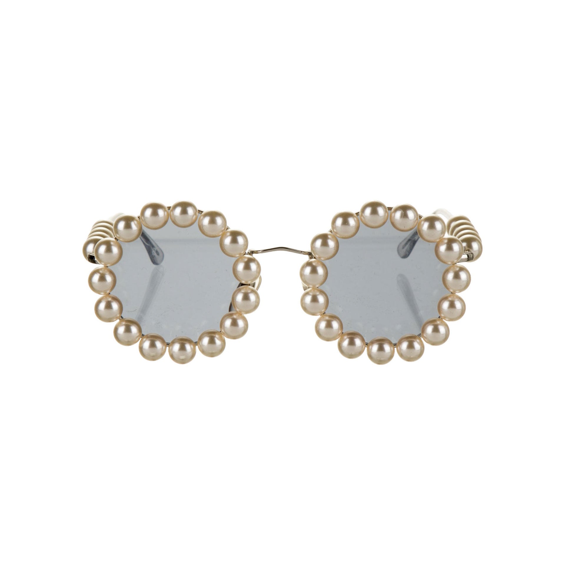 CHANEL Chain Round Sunglasses 4245 Brown Gold 490251