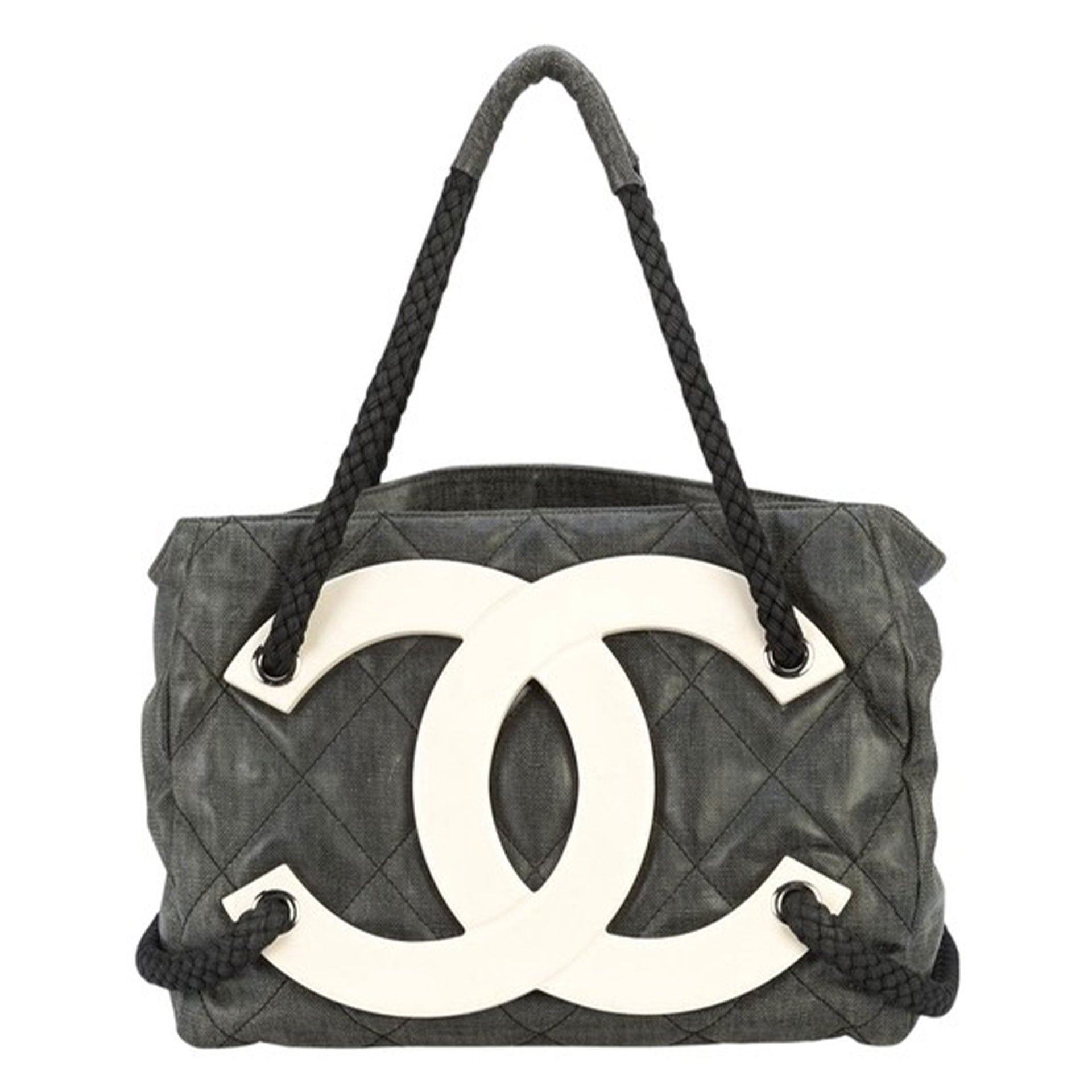 Chanel large CC coated canvas beach tote