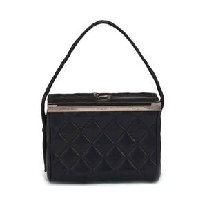 Chanel Minaudière Tote Bag Clutch Mini Vanity Black Calfskin Leather Satchel