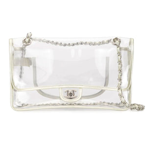 Chanel Transparent Naked Classic Silver Vintage Flap Bag