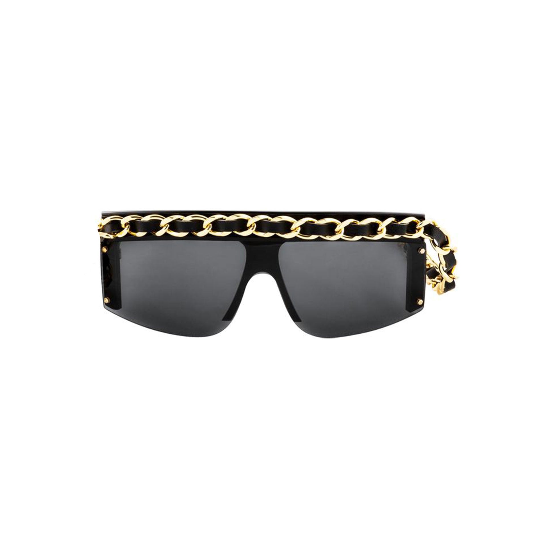 Chanel Rare Black Vintage Runway Chain Sunglasses – House of 