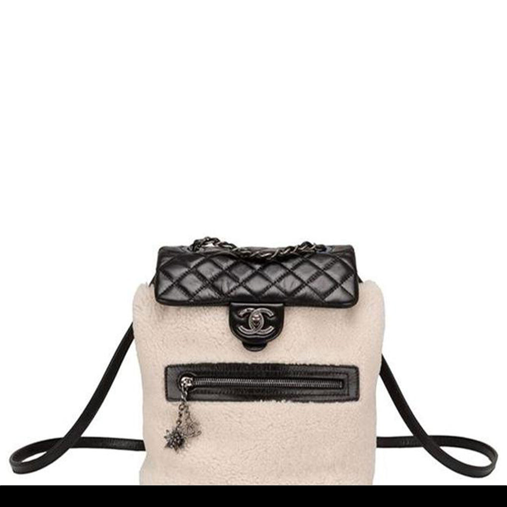 Chanel Paris-Salzburg Mountain Limited Edition Unisex Black Shearling & Calfskin Leather Backpack