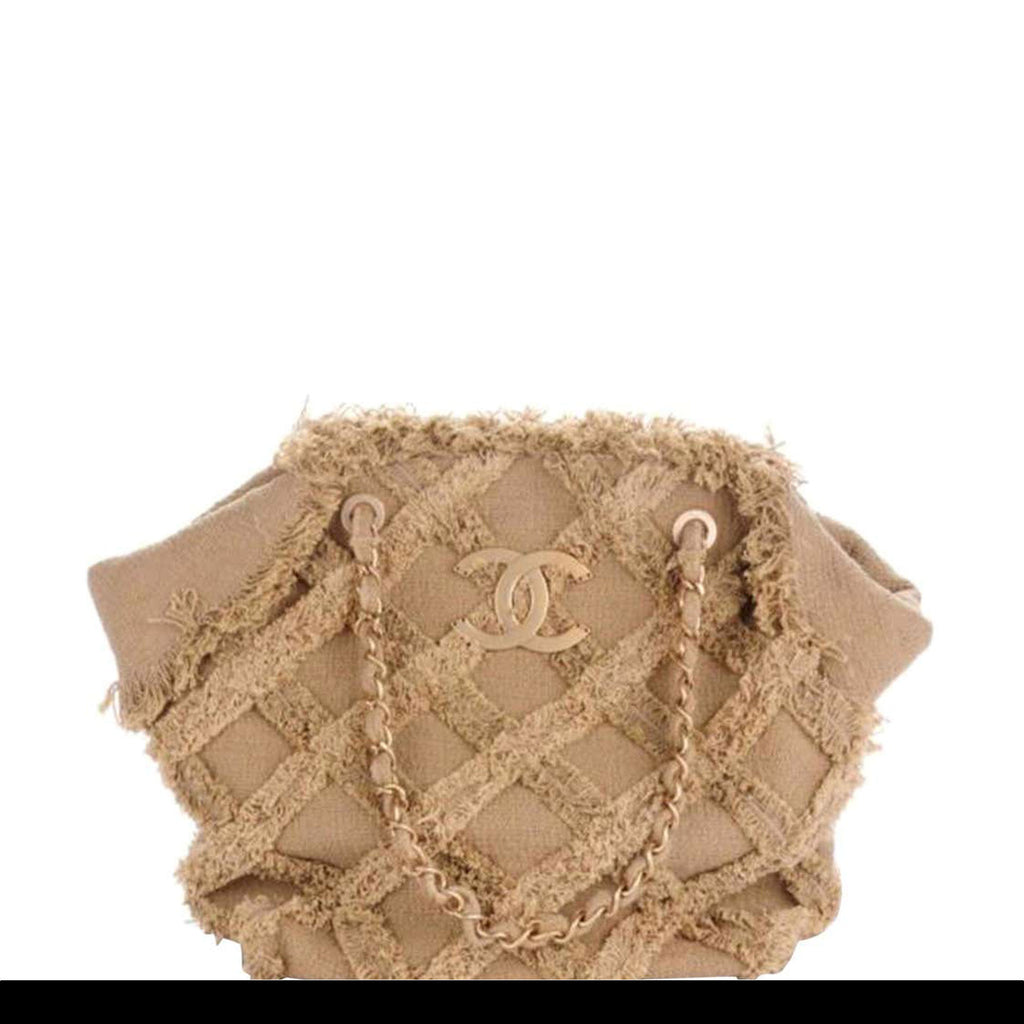 Chanel Organic Rope Woven Quilted Nature Beige Tweed Tote