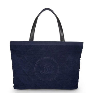Chanel Timeless Tote XL Navy Blue Beach Bag – House of Carver
