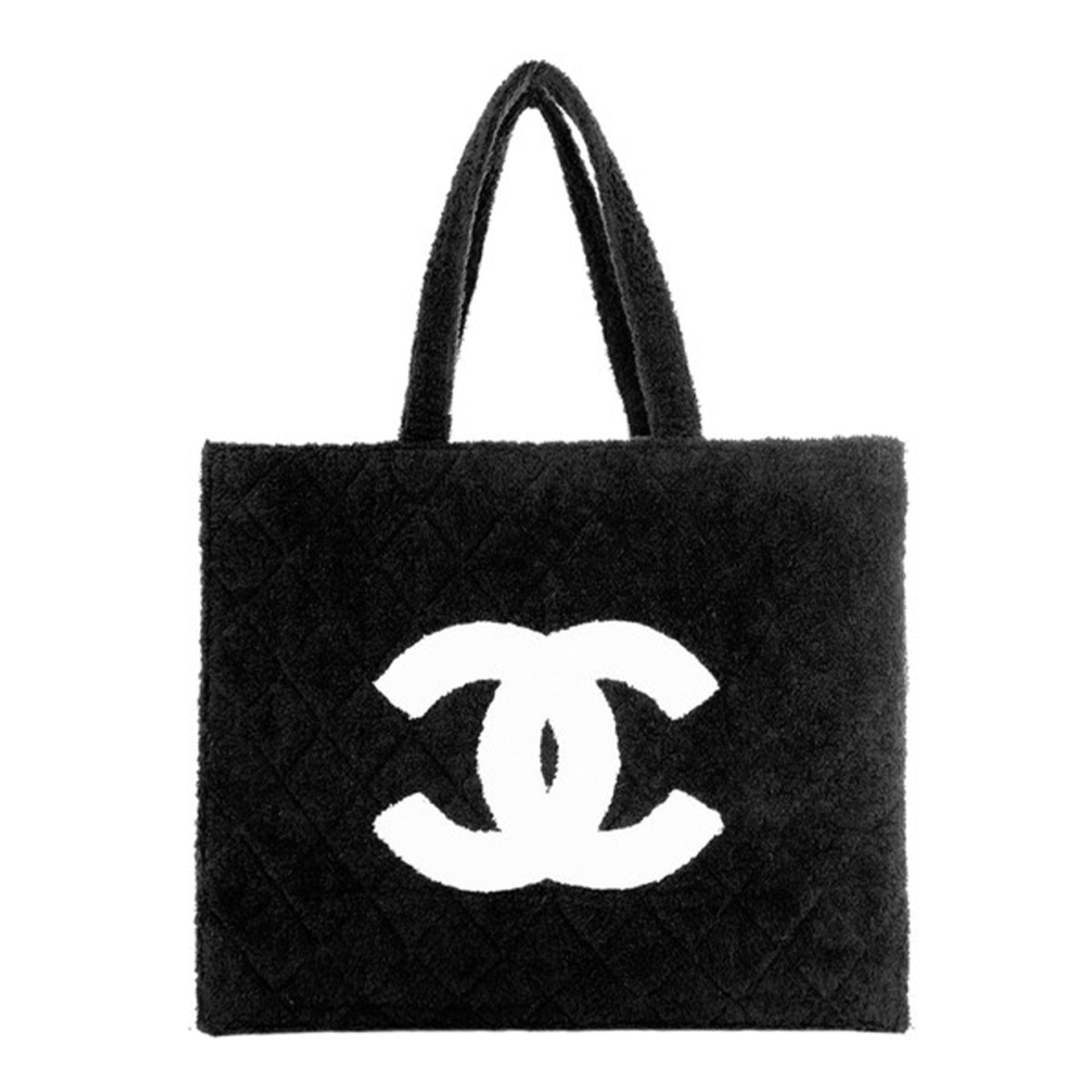 black and white chanel tote bag