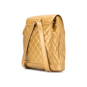 Chanel 1990s Vintage Rucksack Gold Lambskin Leather Backpack – House of  Carver