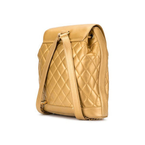 Chanel 1990s Vintage Rucksack Gold Lambskin Leather Backpack – House of Carver