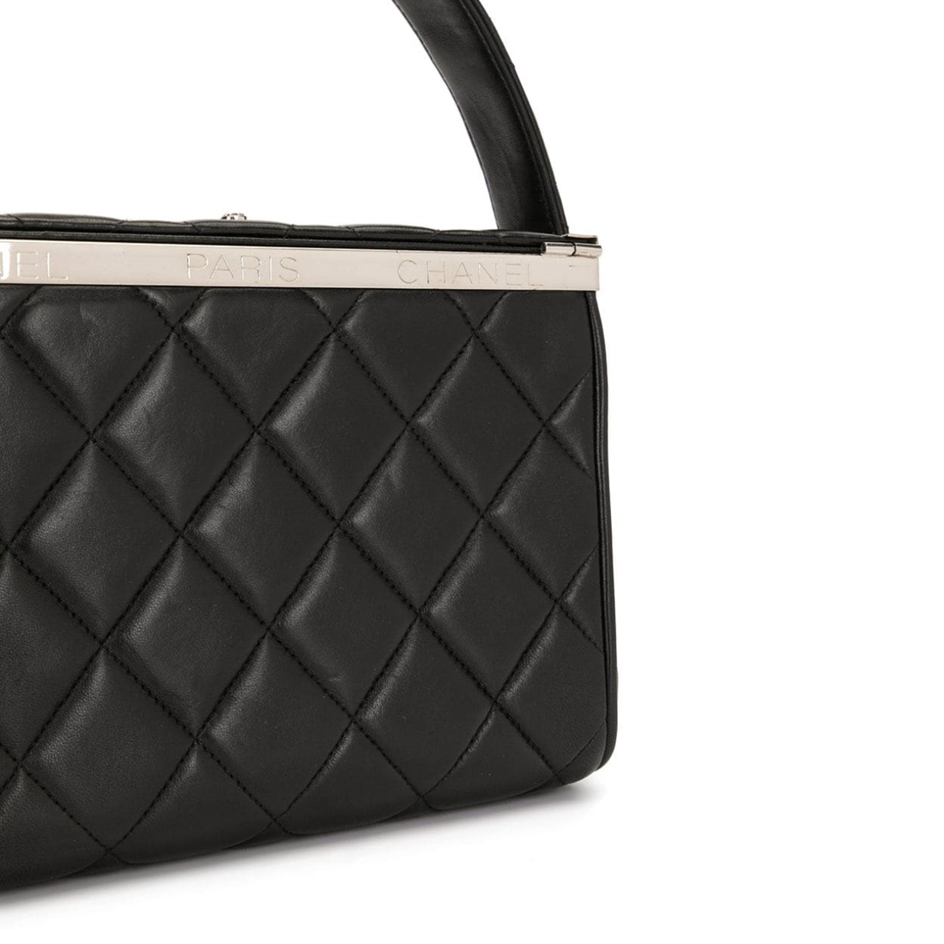 Chanel Minaudière Tote Bag Clutch Mini Vanity Black Calfskin Leather S –  House of Carver