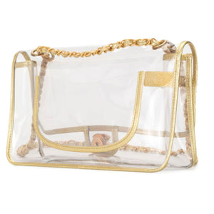 New in Box Chanel PVC Flap With Leather Trim Bag at 1stDibs