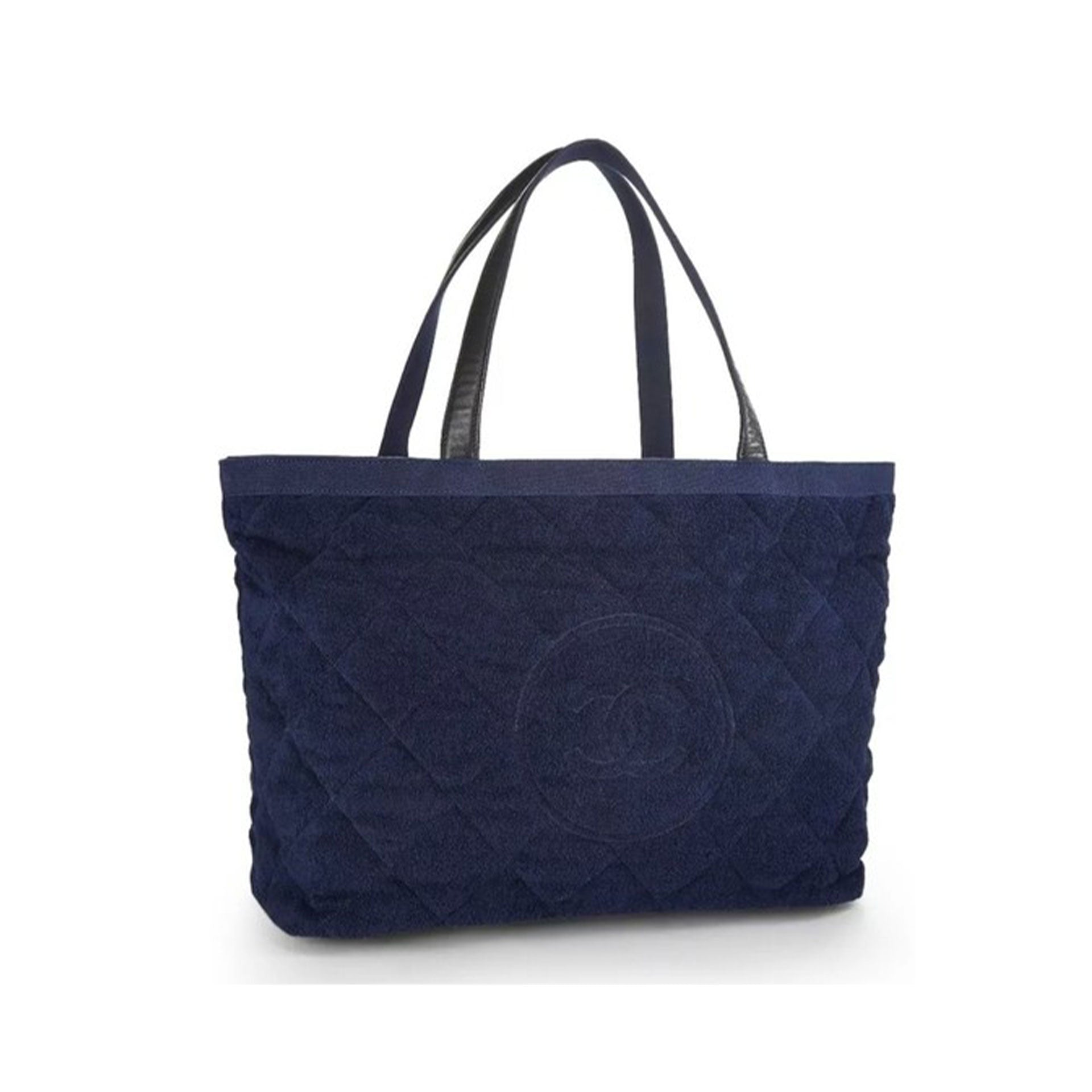 Chanel Timeless Tote XL Navy Blue Beach Bag