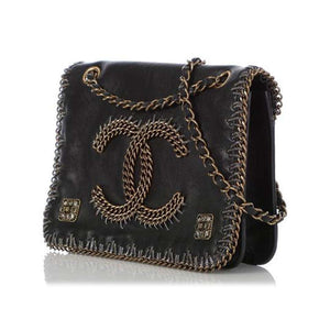 Chanel Classic Shoulder Pre-Fall 2011 Paris-Byzance Metiers d'Art Collection Chain Flap Black Calfskin Leather Cross Body Bag