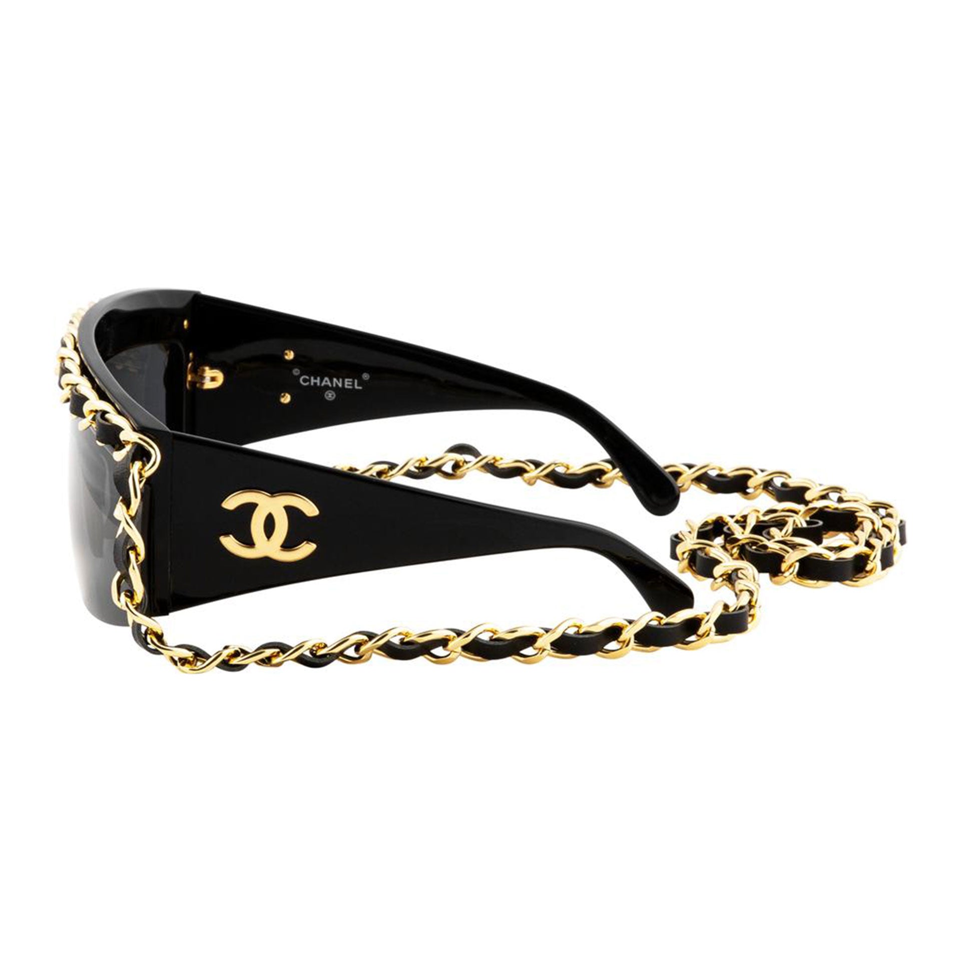 Chanel Vintage SS 1998 Runway Black Wool Crepe Rhinestone Chain Strap –  Amarcord Vintage Fashion