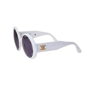 Chanel Rare 1993 Runway Vintage White Sunglasses