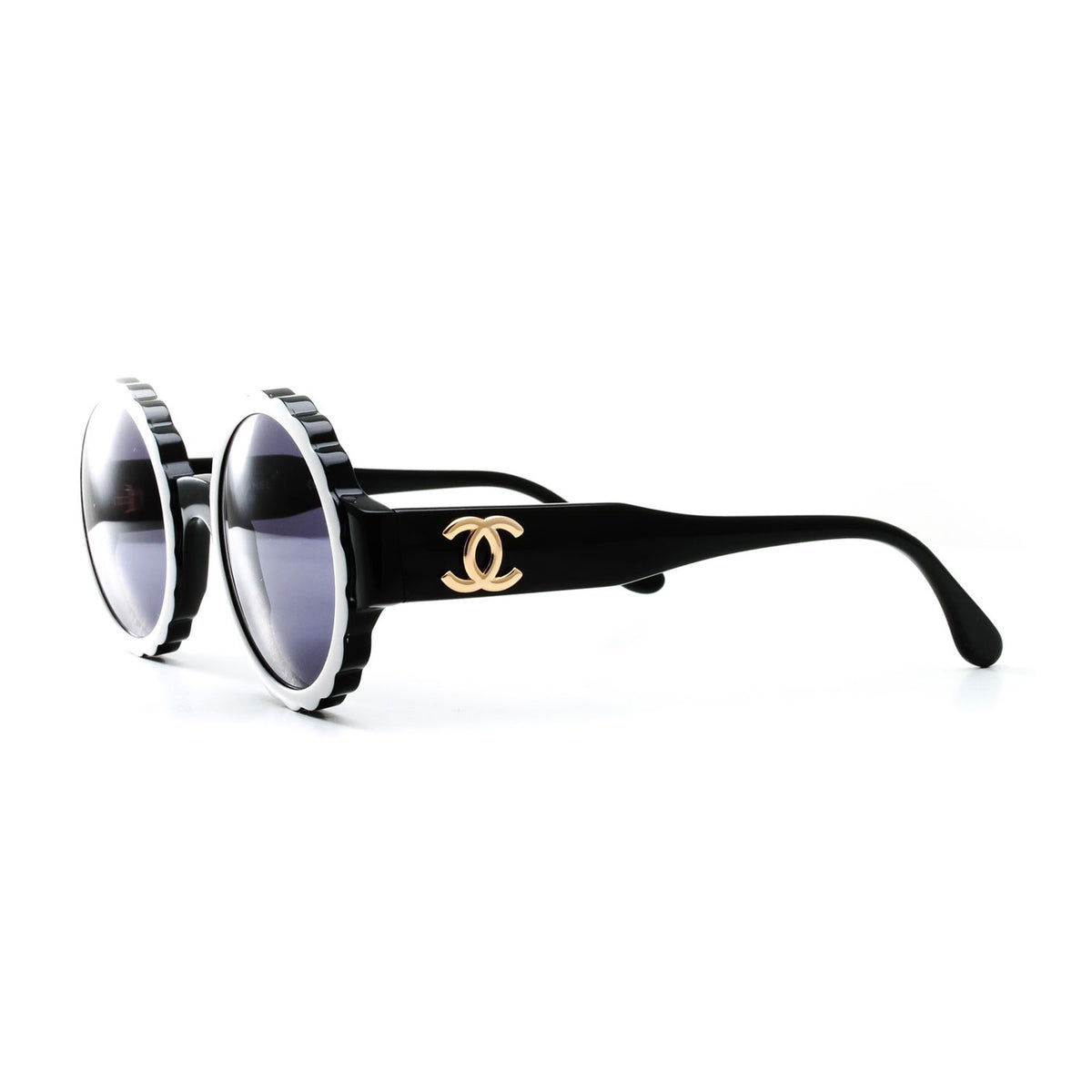 Chanel Rare Black Vintage 90's CC Paris Sunglasses For Sale at
