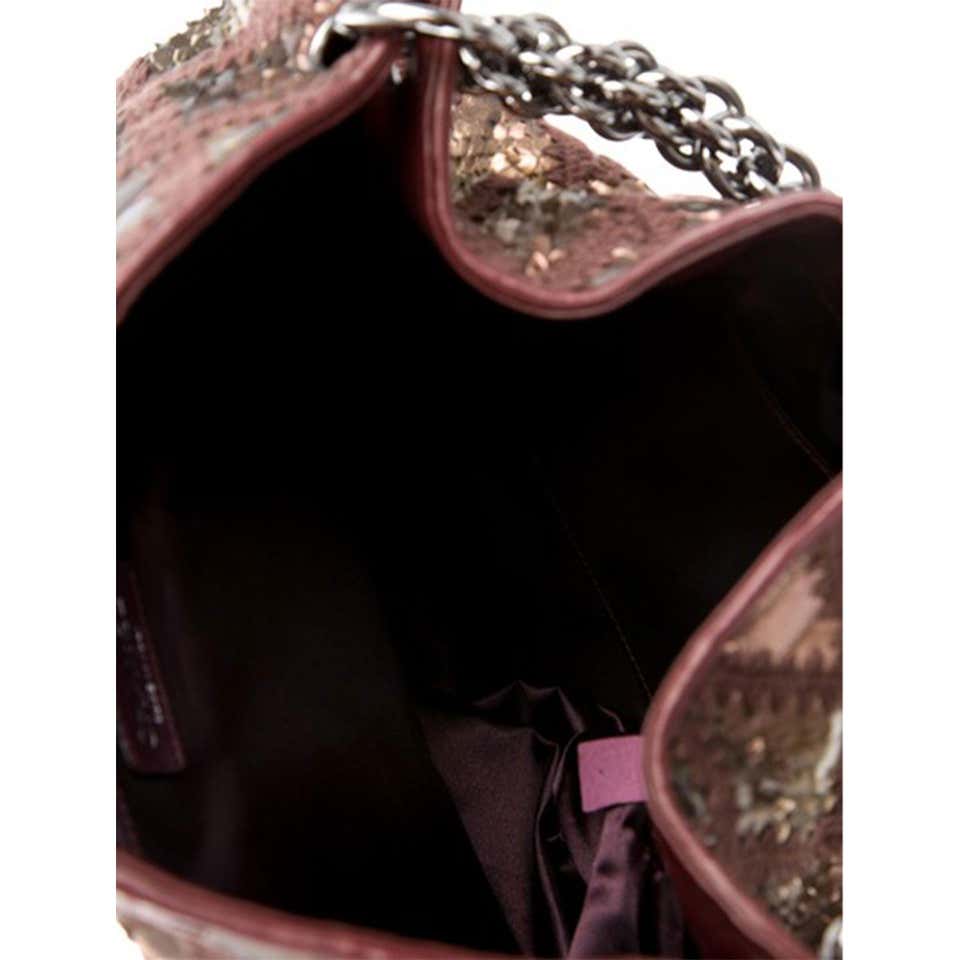 Chanel Handbag Clutch Rare Exotic Large 2 In 1 Tote & Metallic Bronze Hobo Bag