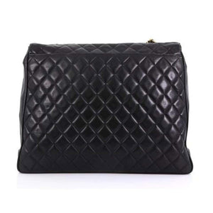 Chanel In The Classic Flap Vintage Large Business Shoulder Briefcase Black Bag