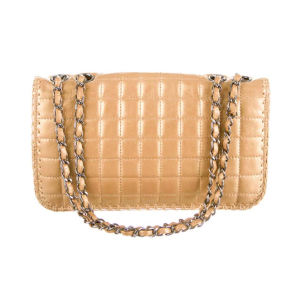 Chanel - Quilted Chocolate Bar Ivory Leather