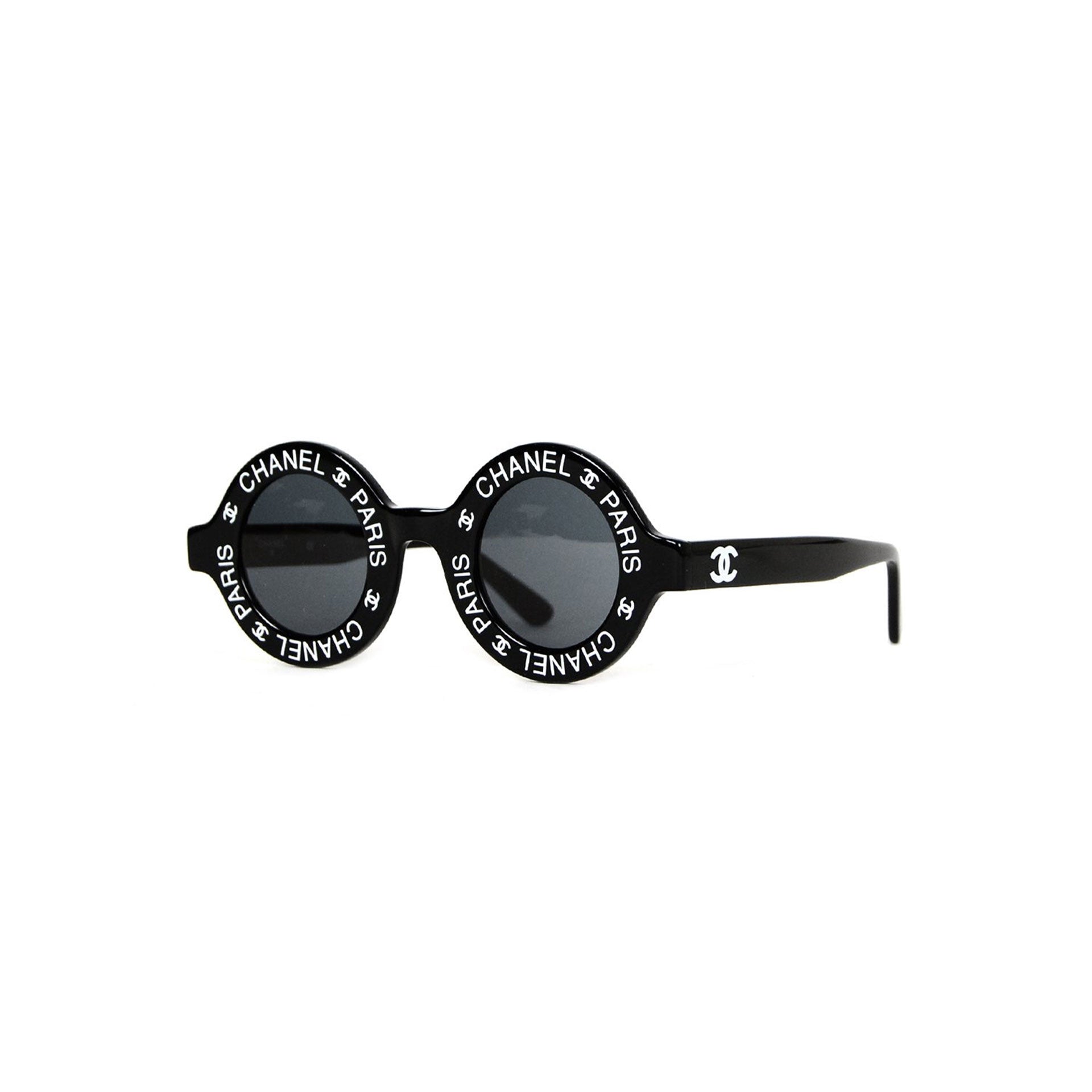 CHANEL PARIS ROUND BLACK 90s SUNGLASSES – RDB