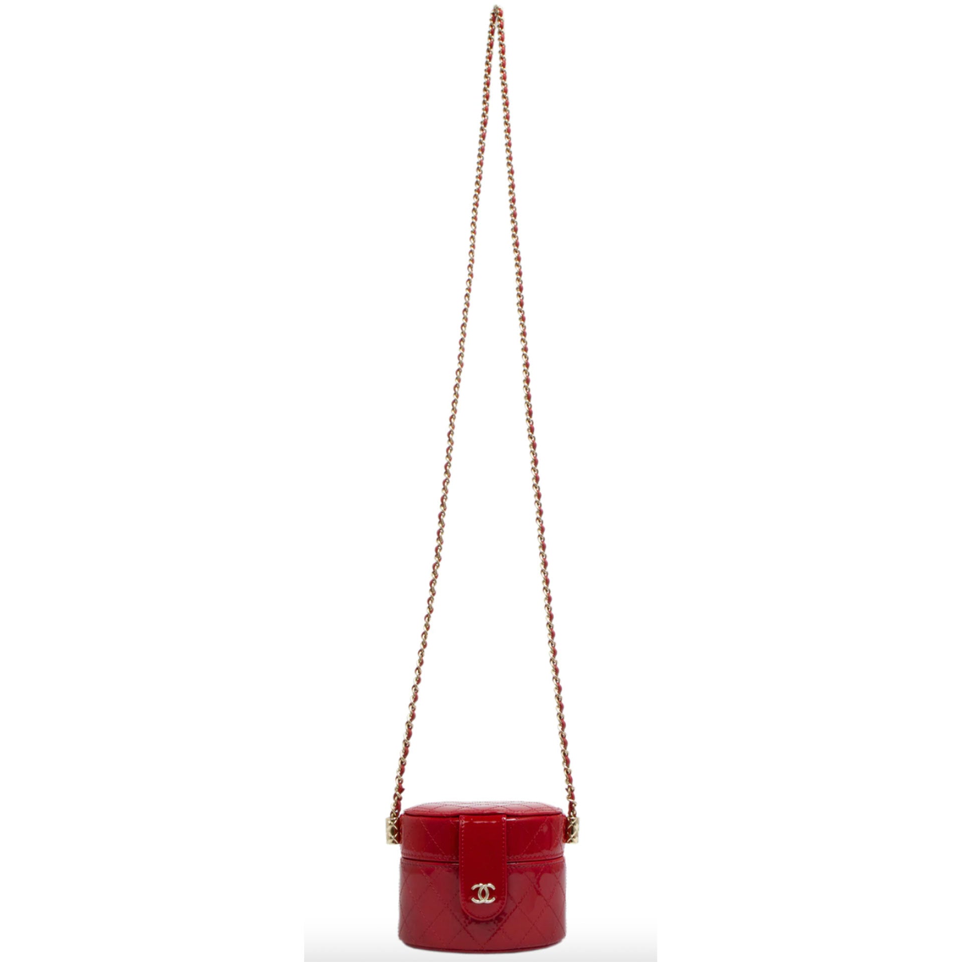 Chanel Micro Mini Red Quilted Patent Leather Jewelry Box Crossbody Bag –  House of Carver