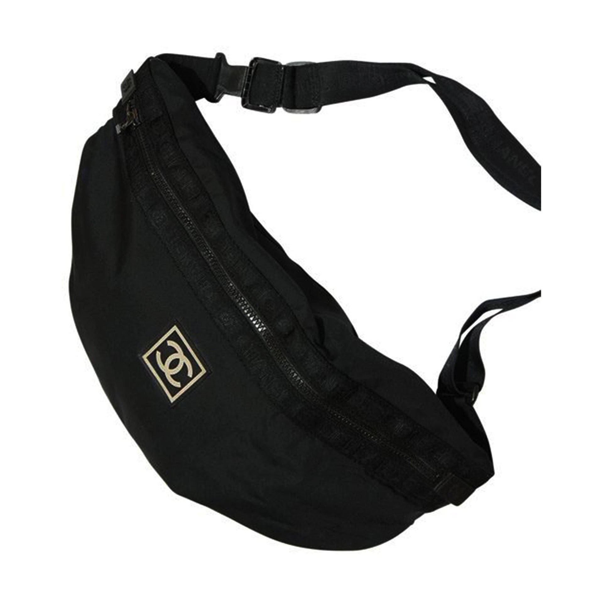 Chanel Sportline Coco Waist Pack Sling Bag Nylon Black A29847 Free Shipping