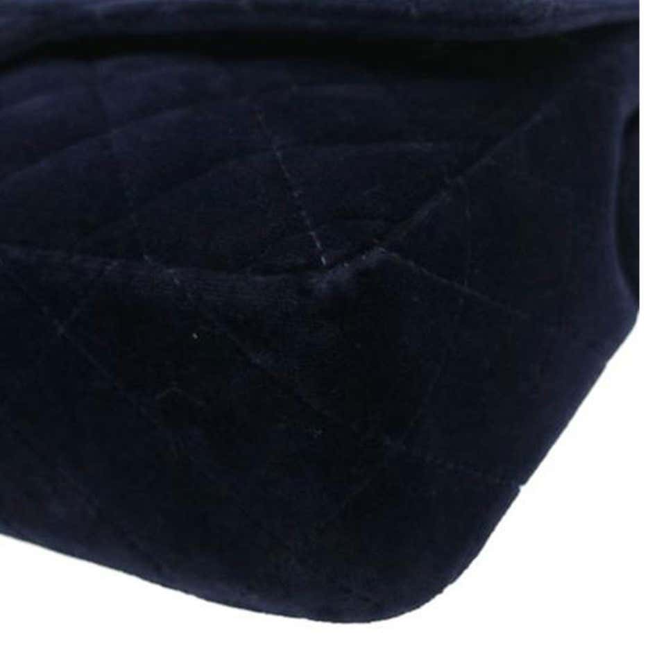 Chanel Vintage Diamond Quilted Navy Blue Velvet Backpack For Sale at  1stDibs