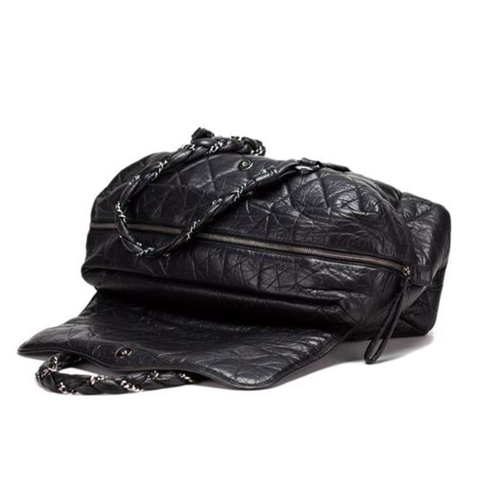 Chanel Vintage Distressed Calfskin Quilted Tote