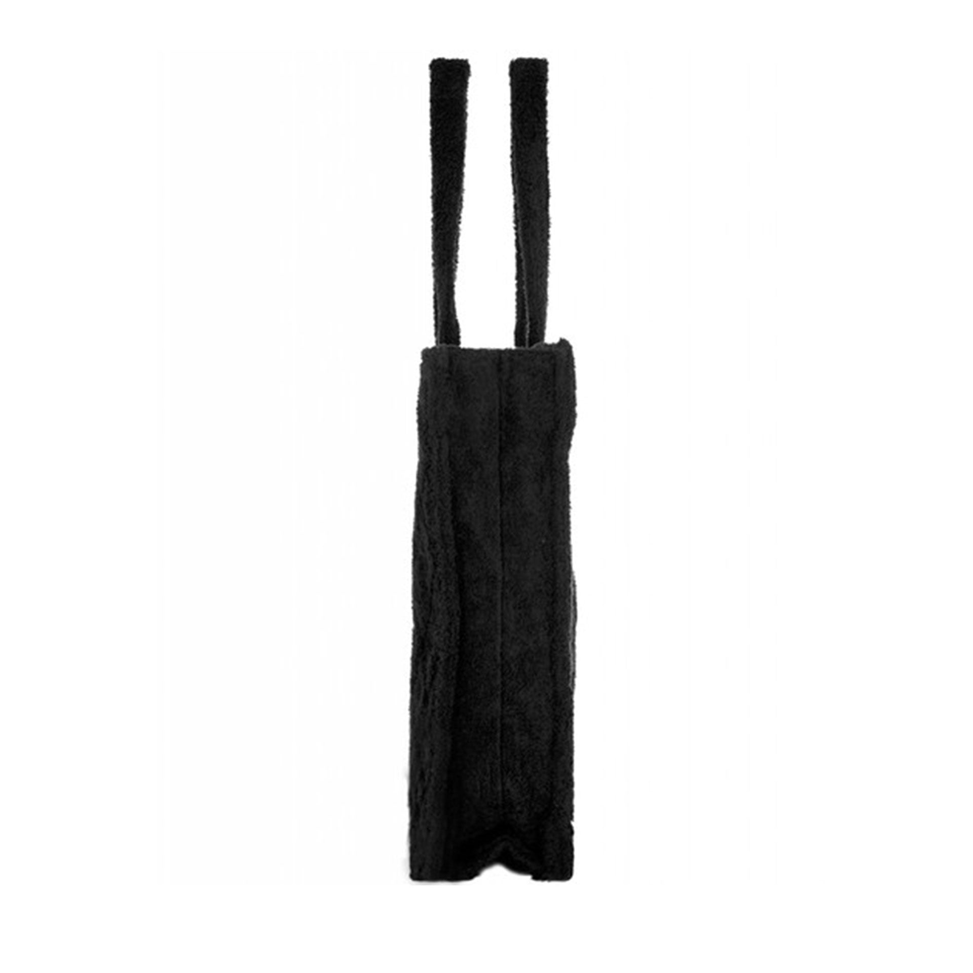 Chanel Timeless Vintage Cc Tote Towel Rare Piece Black Terry Cloth Beach Bag