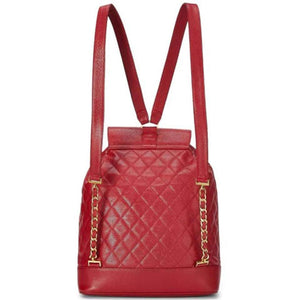 Chanel Rare Maxi Jumbo Quilted Vintage 90s Red Caviar Leather Backpack