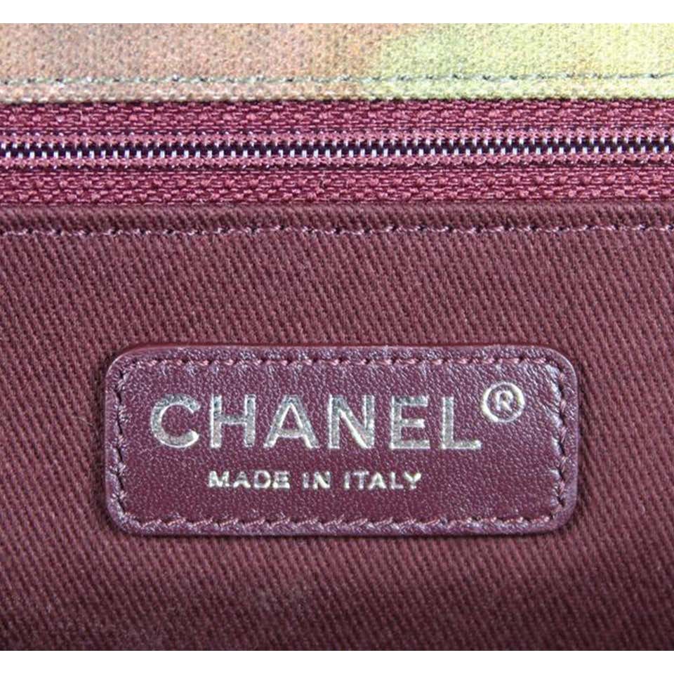 Chanel Graffiti Washed Toile Large On The Pavements Khaki Multicolor Messenger Bag