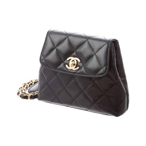 Chanel Vintage Brown Lambskin Quilted Micro Mini Flap Belt Bag