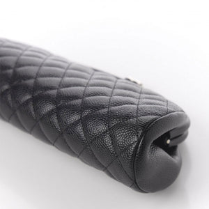 Chanel Vintage 90's Black Caviar Diamond Quilted Timeless Clutch