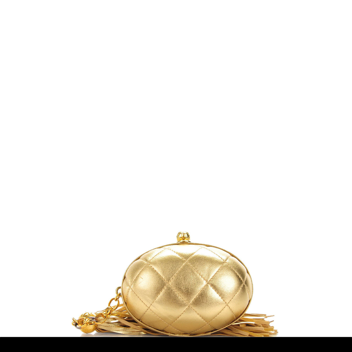 Chanel Vintage Metallic Gold Egg Minauderè Diamond Quilted Red Carpet –  House of Carver