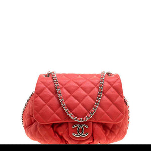 Chanel Hot Pink Ombre Patent Leather Brick Flap Crossbody