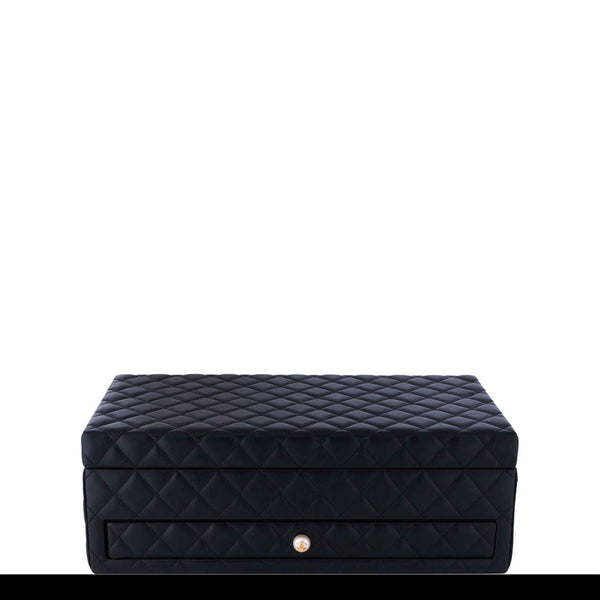 CHANEL Black Jewelry Box With Tissue Box and Compartments / 